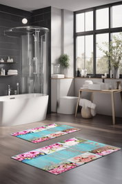 Mijölnir Juego de 2 Alfombrillas de Baño Multicolor CT-5218